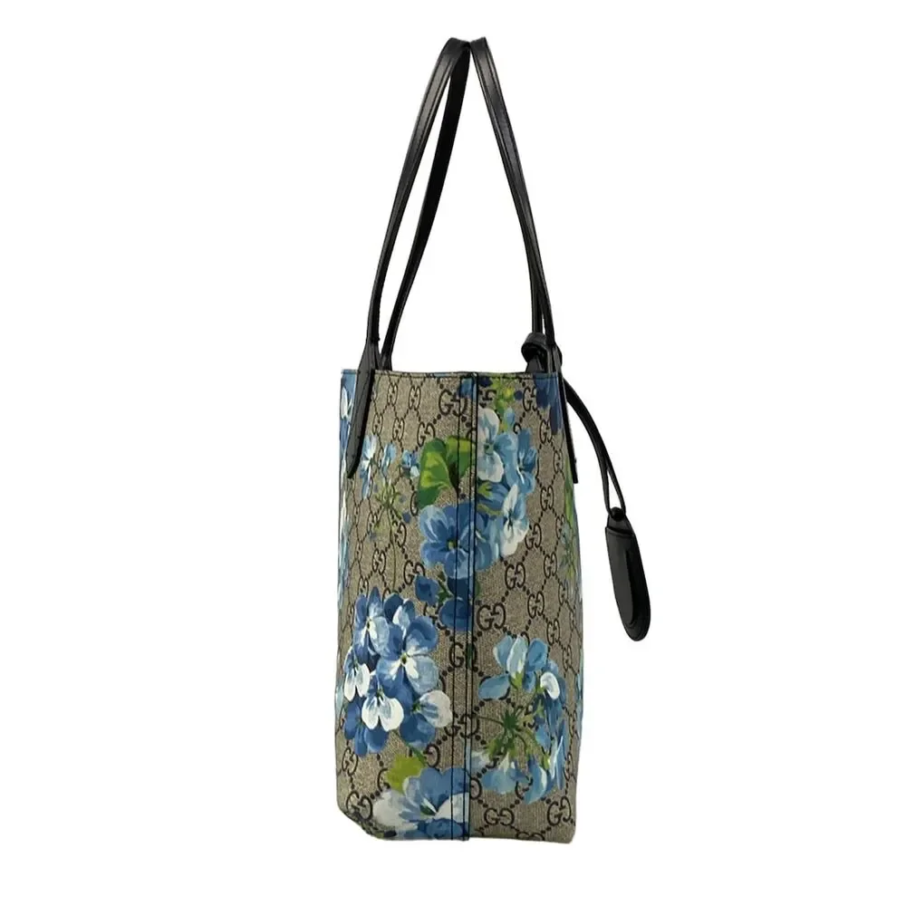 Gucci GG Blooms Tote Bag 546323 Blue Black Multi PVC Leather - Picture 2 of 14